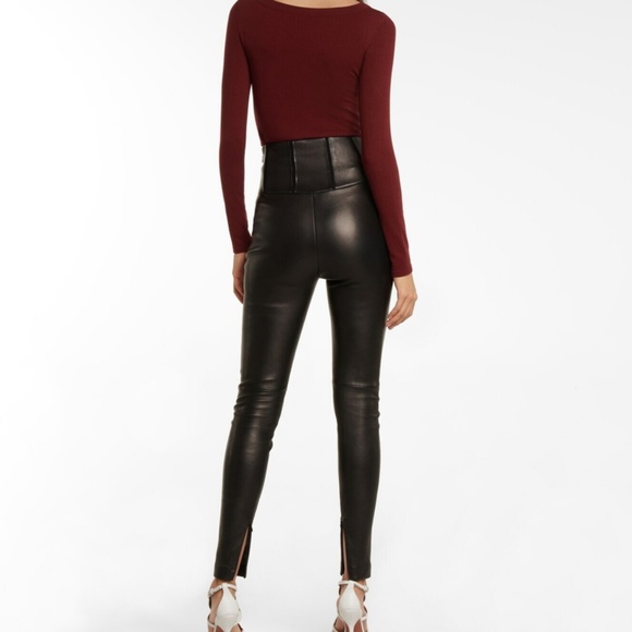 $3,390 Alaia Black High Rise Leather Leggings Size 6 - Picture 3 of 12